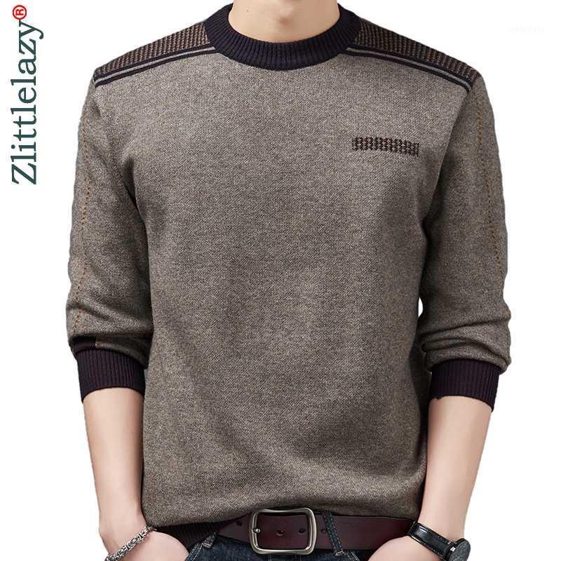 

2020 casual thick warm winter luxury knitted pull sweater men wear jersey dress pullover knit mens sweaters male fashions 021501, Camel