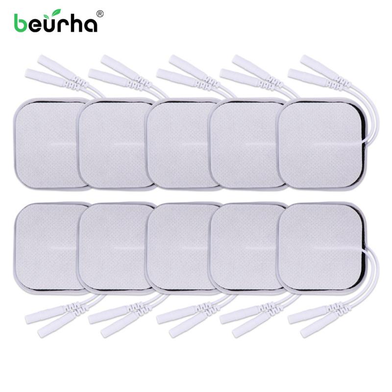 

10pcs 5*5 CM tens electrode pads conductive gel pad body acupuncture therapy massager therapeutic pulse stimulator electro stick