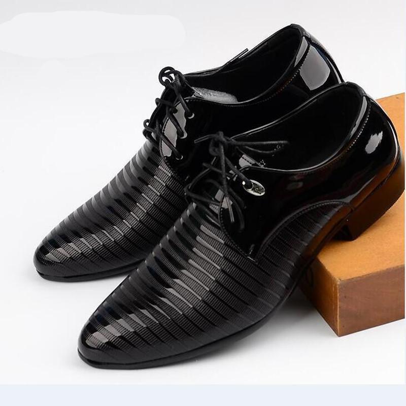 

Hot Sale Size 38-48 Formal Clothes Casual Shoes Men Spring Autumn Waterproof Solid Lace-Up Man Fashion Flat With Pu Leather Shoe1