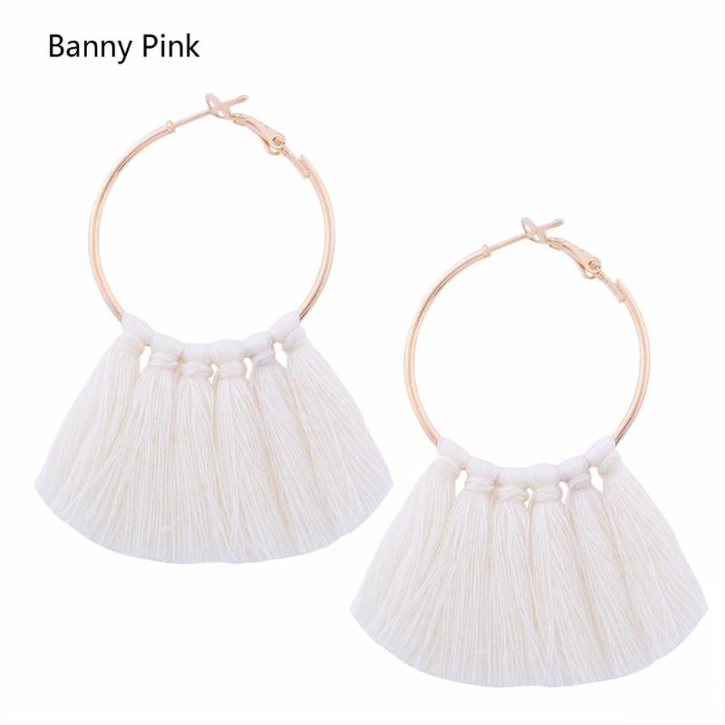 

Bohemia Cotton Tassel Earrings For Women Ethnic Geo Metal Hoop Earrings Fashion Jewelry Pendientes Chunky Pendant
