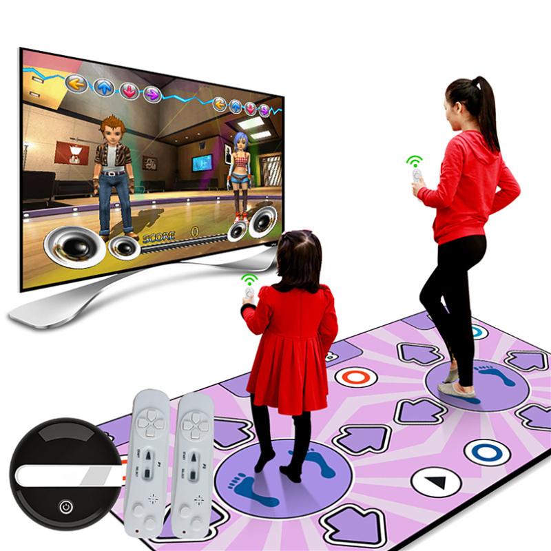 

Double user Dance Mats Non-Slip Musical Play Mat Dancer Step Pads with Remote Control Sense Game English Carpet for PC TV J60, As shown