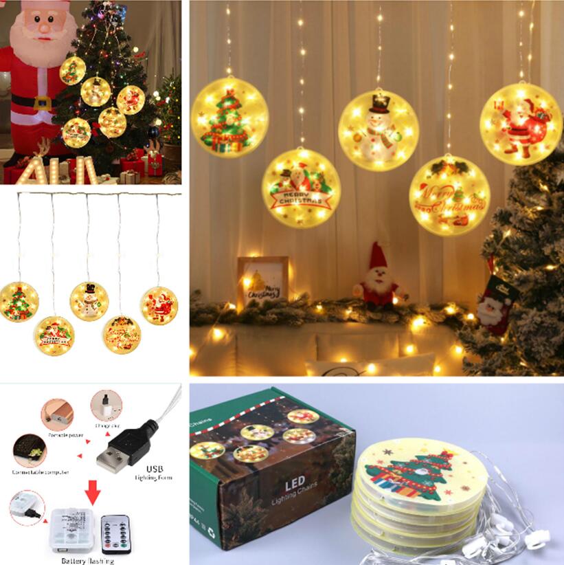 

2020 Luminous Christmas Quarantine Ornaments Led Light String DIY Pendant Personalized Led Light Christmas Festive Party Tree Decoration
