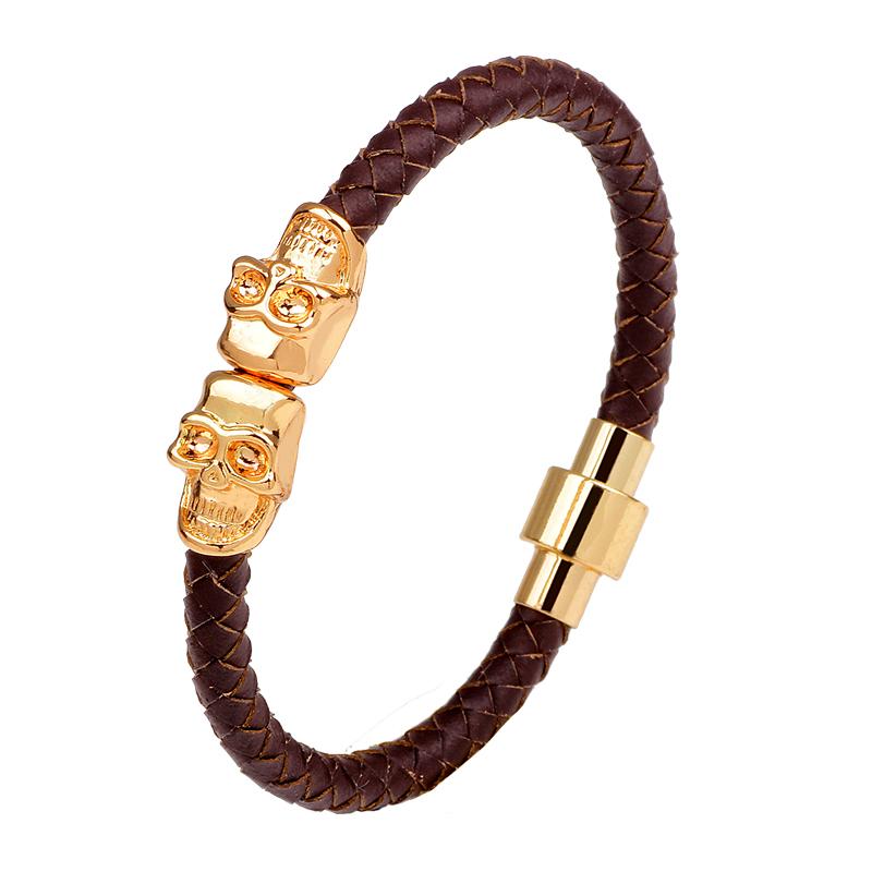

Fashion Punk Personality Women Leather Bracelet Charming Metal Bracelets Bangles Handwoven String Rope Bracelets Party Jewelry