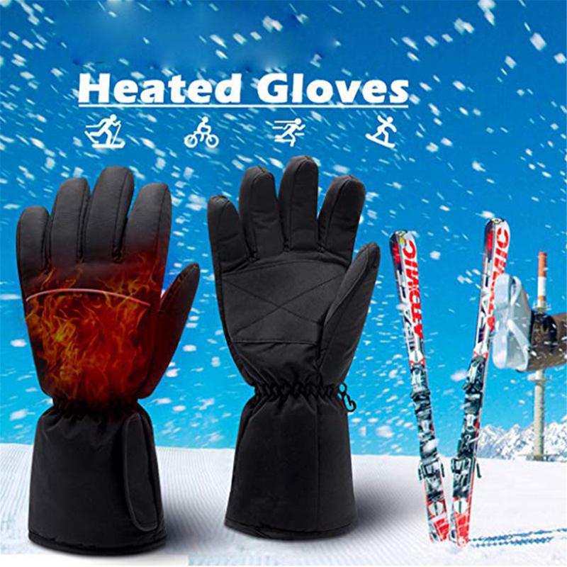 

2021 Unisex Heated Skiing Gloves Windproof Warm Glove Hand Warmers For Winter Outdoor Camping Hiking Guantes Thicken #t2g