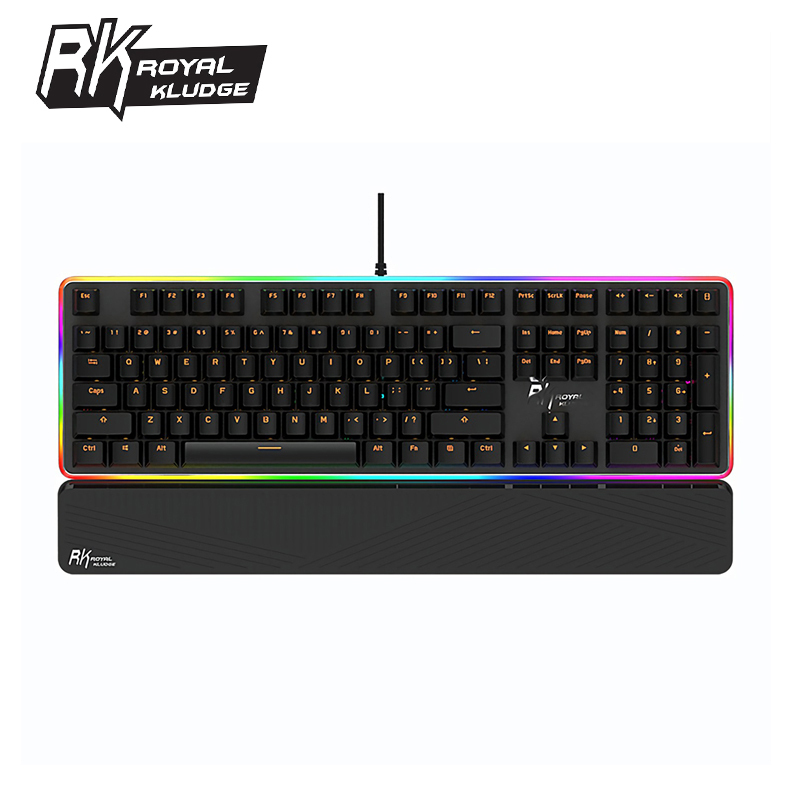 

Royal Kludge RK919 108 Keys USB Wired Keyboard NKRO RGB Side Backlit Mechanical Gaming Keyboard with Wrist Pad Brown/Red Switch LJ200922