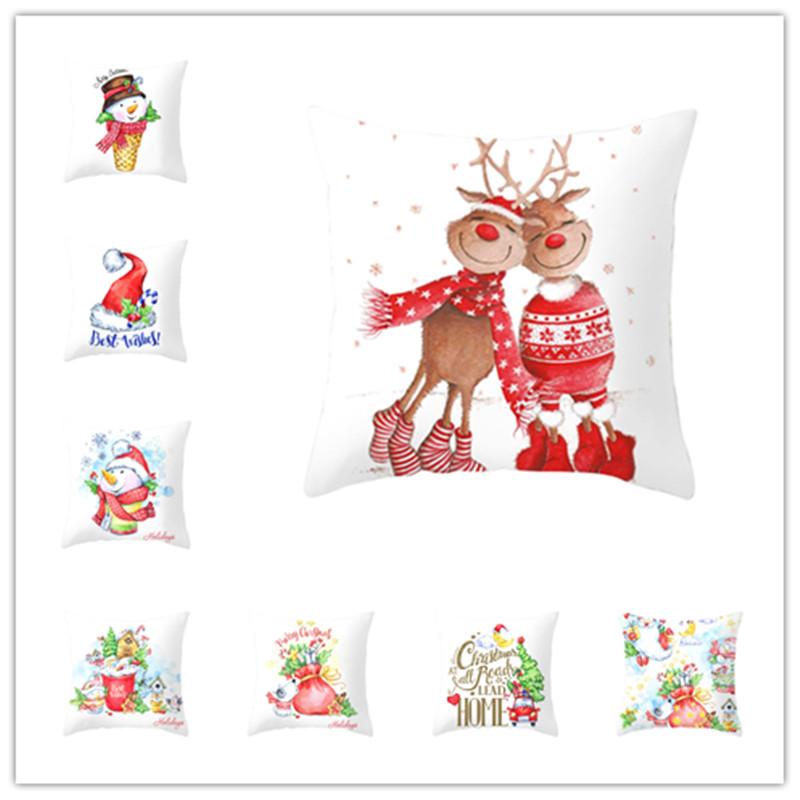 

Christmas 45*45 Pillow Case Sofa Navidad 2020 Home Decor Hogar New Year 2021 Christmas Gift Natal Decoration for Home