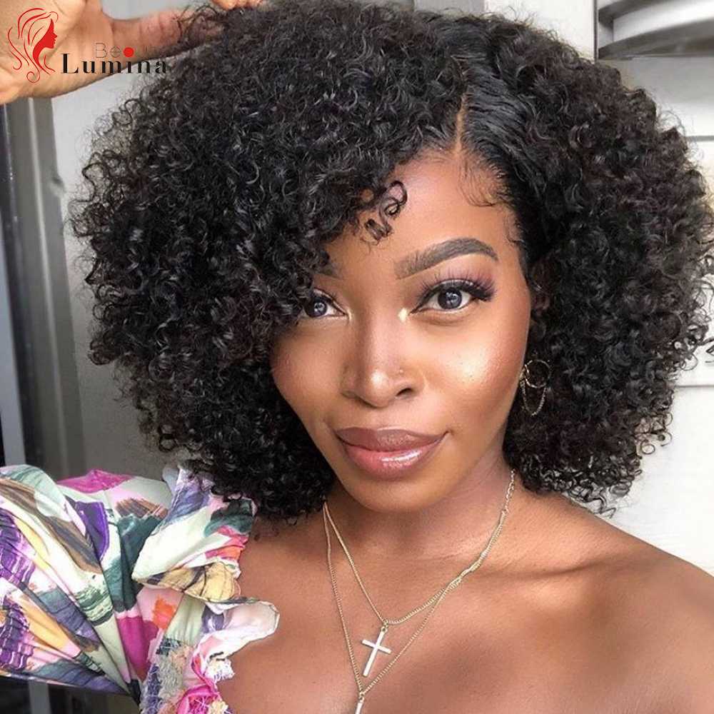 

Brazilian Jerry Curly Short Bob Lace Front Human Hair Wigs Pre Plucked For Black Women 13x4 Deep Wave Frontal Wig Curly Wig, Jerry curly bob