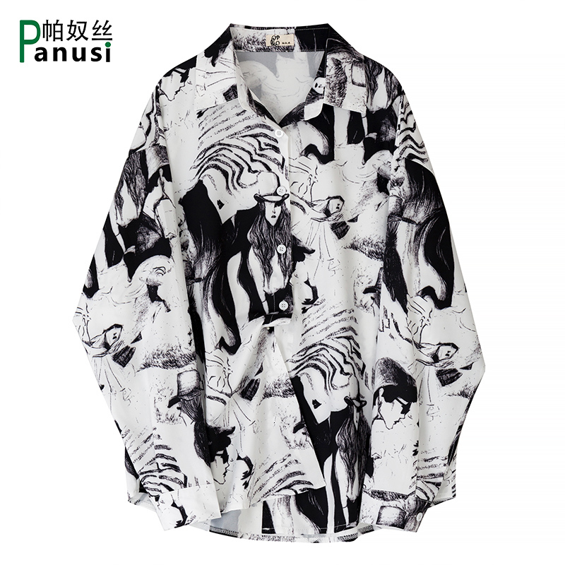 

2021 New Fall Elegant Shirt Graphic Clothes Kpop Street Wear 92ck, Yellow 2663
