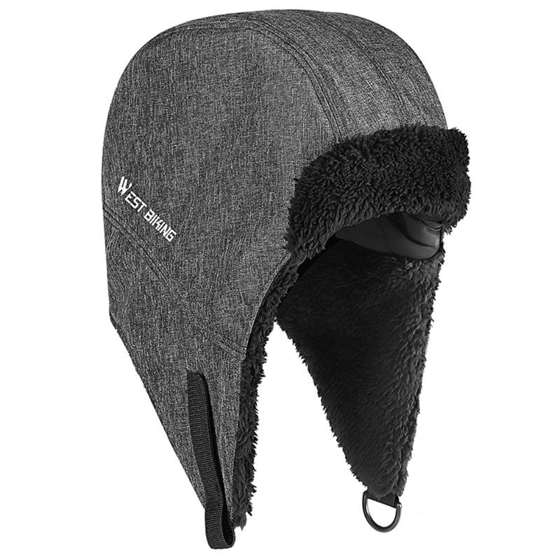 

Women Men Winter Warm Windproof Fleece Hat for Outdoor Sports Cycling Skiing Bicycle Thermal Cap Headwear, Black
