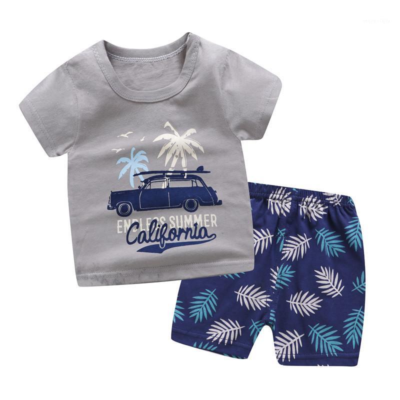 

2pcs/Set Baby Boy Clothing Set Summer T-shirt + Shorts Infant Clothes Baby Girls Clothing Cotton Short Sleeve Boy Clothes1, Red sets