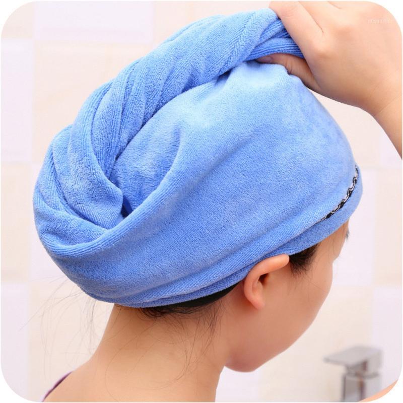 

2PCS Rapided Microfibre Hair Drying Wrap Womens Girls Lady's Towel Quick Dry Hair Hat Cap Turban Head Wrap Bathing Caps 19DEC41, Navy blue