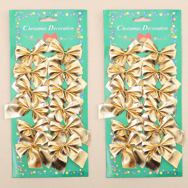 

For Christmas Home Room Decor Tree Wreaths Canes Bows 24pcs/Set 3D Sense Durable