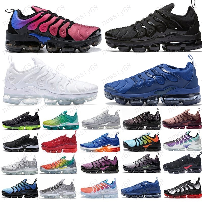 

new 2020 des chaussures tn plus running shoes Bumblebee zapatos Be Ture Hyper Blue Violet Sunset Game Royal mens women sports sneakers 36-45, Box