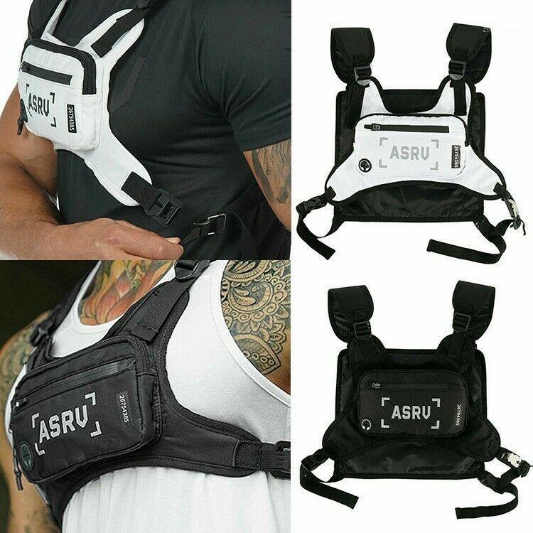 

Tactical Backpack Men Chest Bag Multifunctional Tactical Pack Men Sports Pouch Reflective Strip Vest Backpack Chest Bag1, Black color