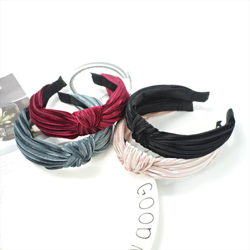 

Hair Clips & Barrettes Earofcorn Gold Velvet Striped Hand Knotted Bow Headband Wild Fashion