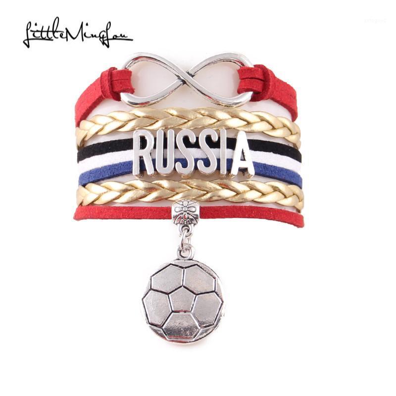 

Charm Bracelets Little Minglou Infinity Russia Bracelet Soccer Leather Wrap Men & Bangles For Women Jewelry1
