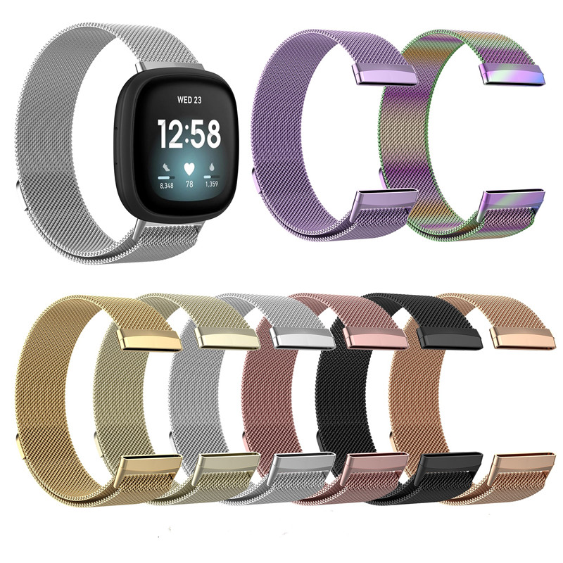 

Magnetic Loop Metal Band For Fitbit Versa 3 Sense Wristband Stainless Steel Watch Bracelet Mesh Strap Replacement