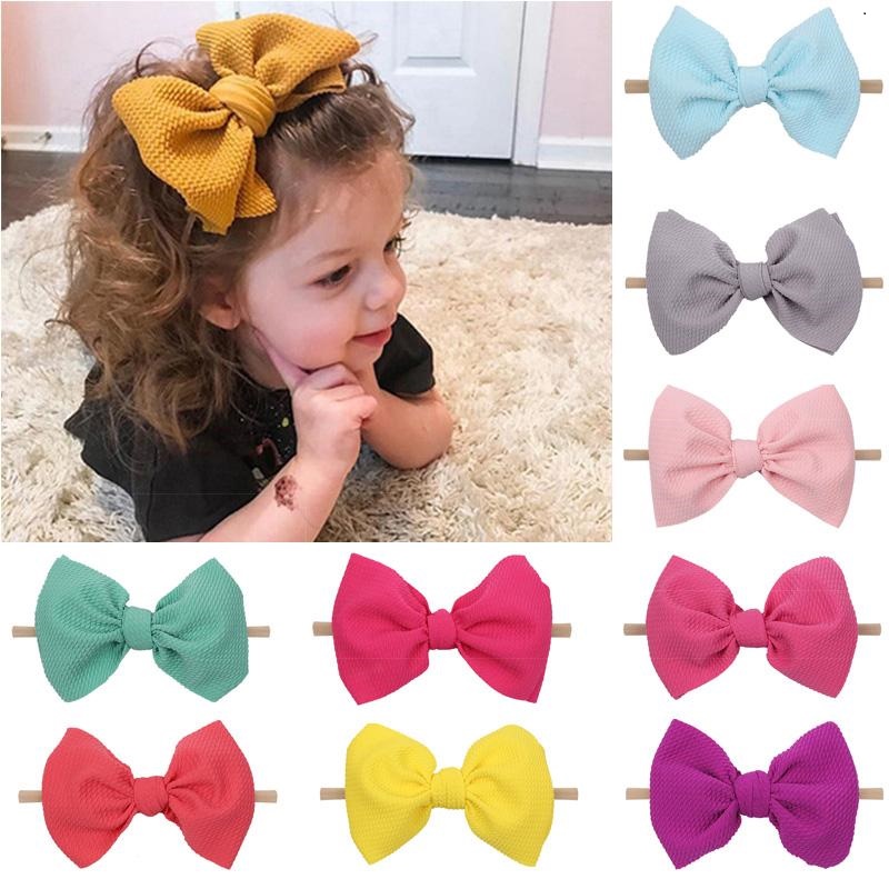 

Kids Girls Solid Hairband 6 Inch Waffle Nylon Headband Baby Girl Party Hair Bows Headbands Boutique Hair Accessories, Customize