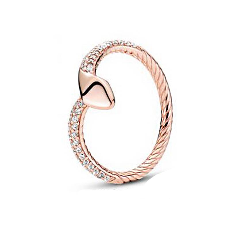 

Cluster Rings 925 Sterling Silver 2021 Autumn Pink Sparkling Snake Ring For Women Brand Engagement Anniversary Original Jewelry Gift