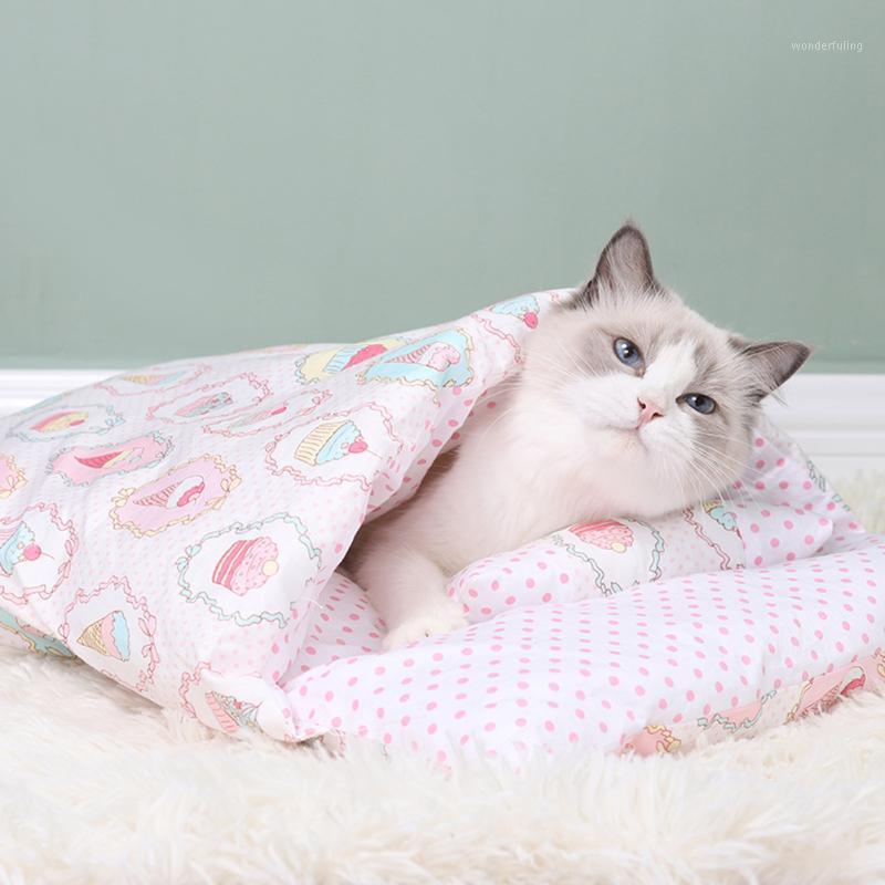 

Dog House Cat Mat Kitten Beds Removable Dog Cat Bed Sleeping Bag Winter Warm Pet Lovely Foldable Kennel Nest1