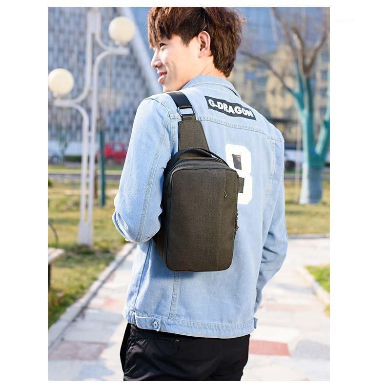 

Canvas Chest Bag Men Casual Shoulder Bag Men's Shoulder knapsack Multi-functional Outdoor Wallet Men's1, Black