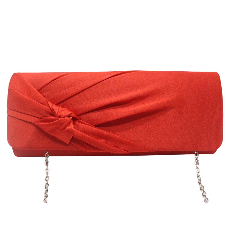 

fashion pleated drape satin clutch bag ladies women girls female graceful elegant evening bag, Black