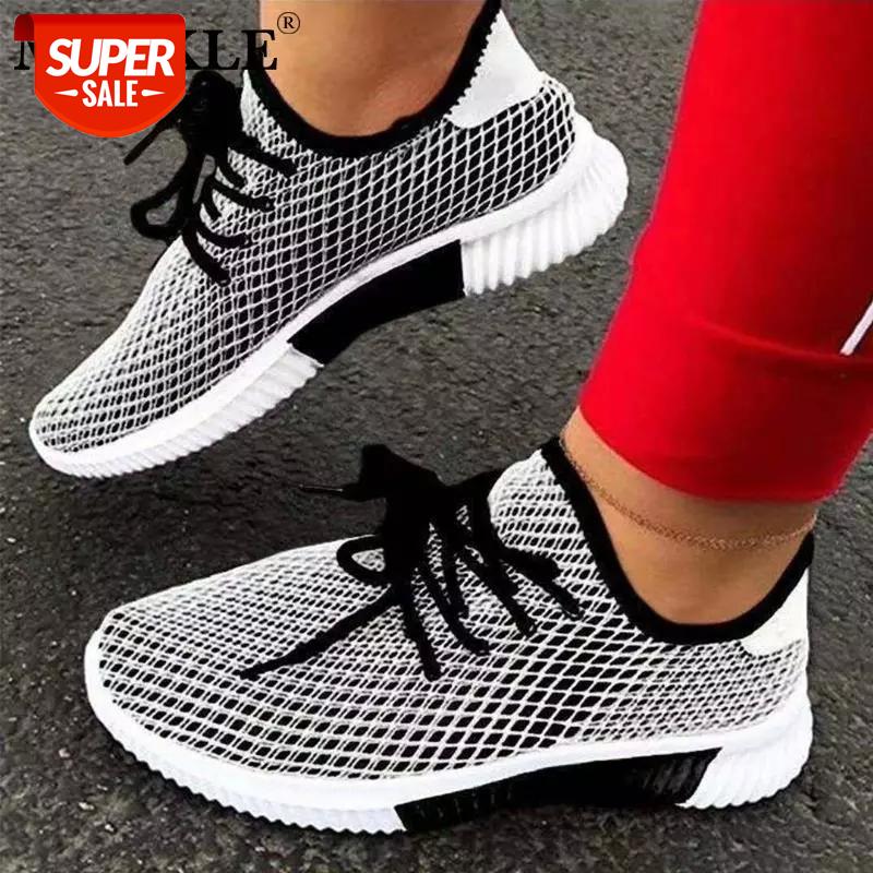 

MCCKLE 2020 Women's Sneakers Mesh Breathable Women Flats Shoes Lace Up Casual Female Comfort Walking Vulcanized Shoes New #ja2g, Black