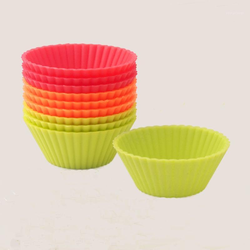 

Wholesale- 6pcs Cupcake Liners Mold Muffin Round Silicone Cup Cake Tool Bakeware Baking Pastry Tools Kitchen Gadgets1