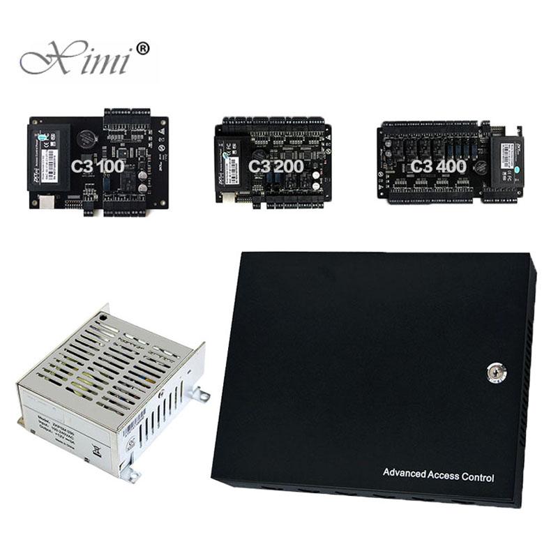 

C3-200 Door Access Control System With Power Supply Box TCP/IP 2 Doors Access Control Panel Board With Free SDK