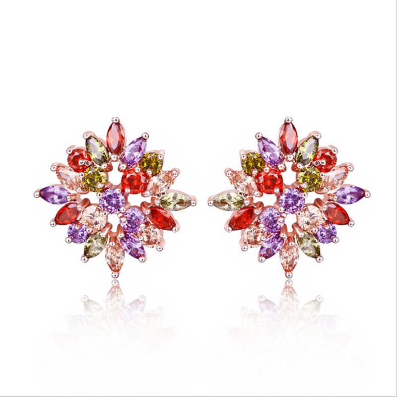 

Garnet Morganite Peridot Crystal Zircon Rose Gold Ear Jewelry Hoop Huggie Earring M01-ER0291