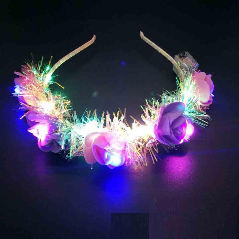 

Girls Women LED Light Hair Wreath Hairband Garlands Party Crown Flower Headband Glow Valentines Day Easter Wedding Birthday Gift