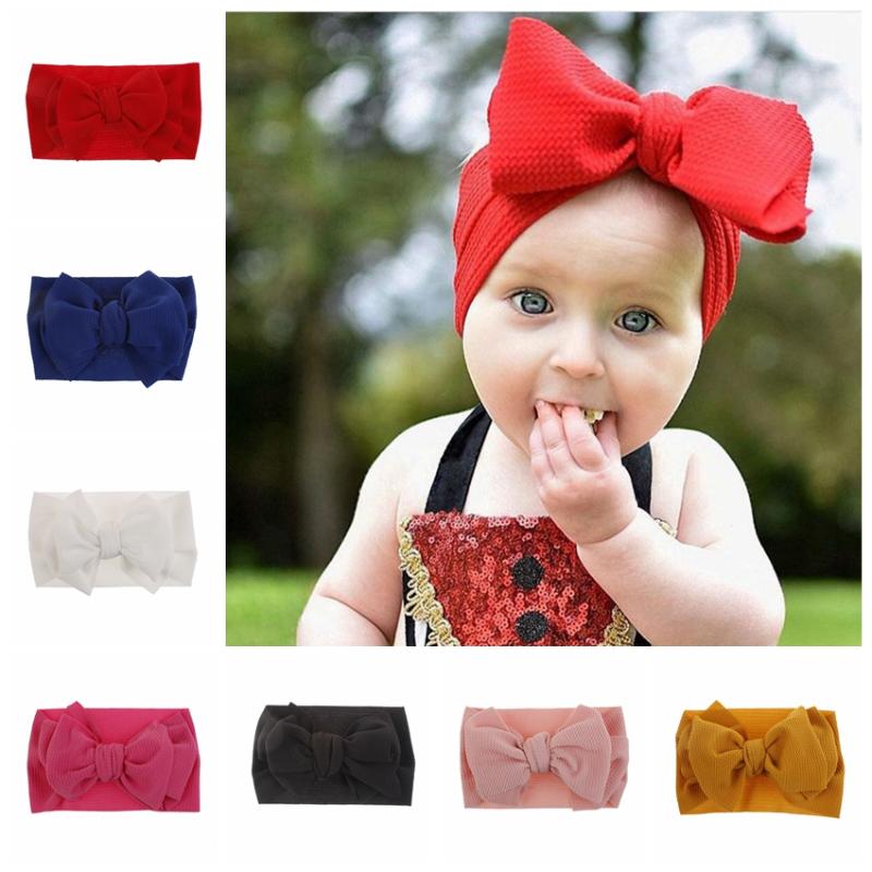 

New 1PCS Fabric Bow Knot Baby Hair Band Elastic Newborn Toddler Kids Headwraps DIY Hair Accessories Birthday Gifts, 10