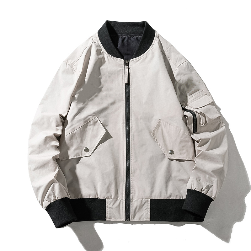 

Pilot Jacket Men 2020 New Loose Thickened Baseball Cotton Jacket Men's Jacket, Beige