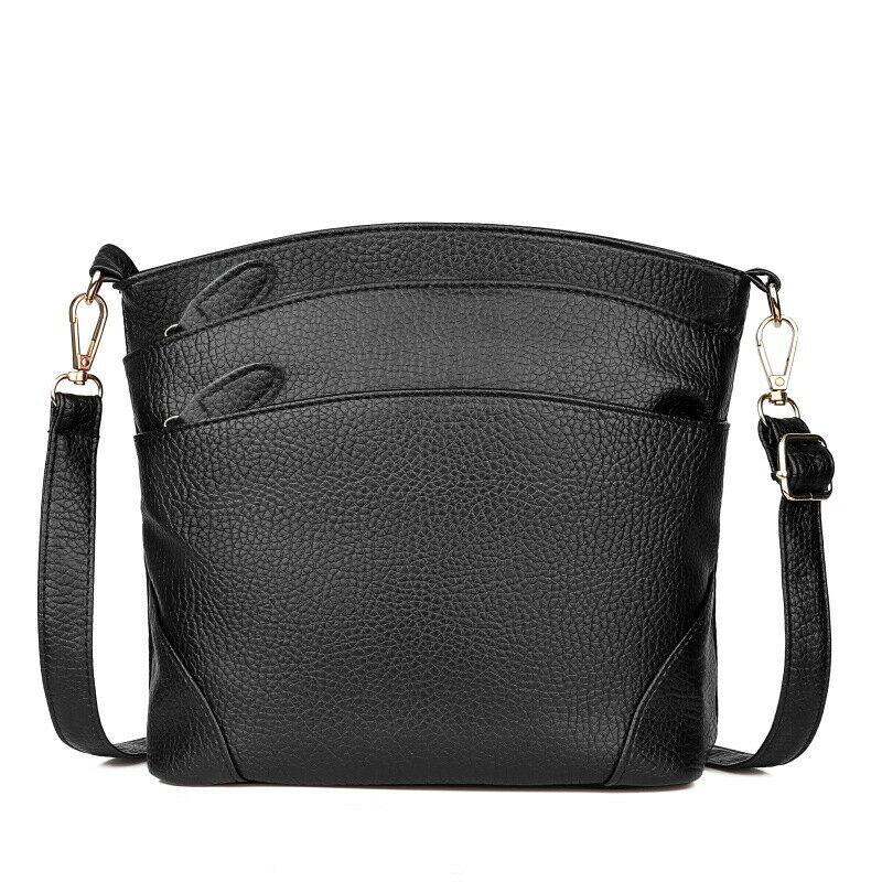 

Luxury Handbags Women Bags Designer Women Girl Shoulder Bag PU Leather Envelope Femme Crossbody Messenger Handbag Purse Zipper, Black