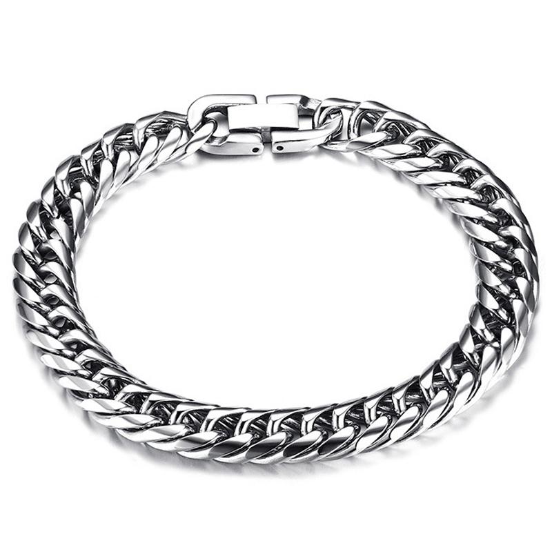 

Link, Chain Men Bracelet Stainless Steel On Hand Hip Hop Charm Men's Gifts Male Accessories Jewelry
