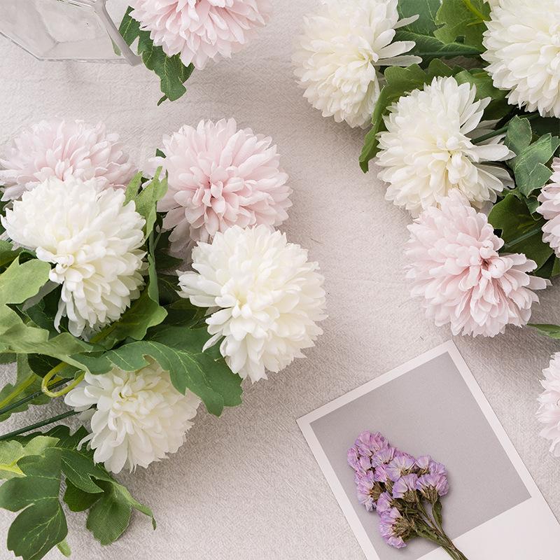 

Artificial Mini Hydrangea Flower Fake Taraxacums Branch Home Wedding Party Decoration Flower Accessories Valentine's Day Gift, White