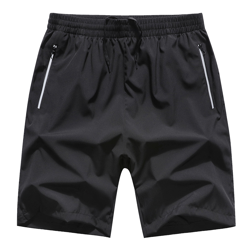 

2021 New Solid Black Men's Will See Quick-dry Elastic Waistline Waistband with Casual Warm Pocket Male Shorts Plus Big Size 6xl 8xl Mp0f