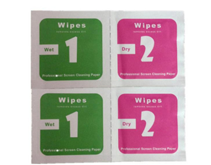 

cleaning tools of explosion proof tempered glass screen protector wet dry 2 in 1 wipe dust absorber for iphone samsung ipad cell phone