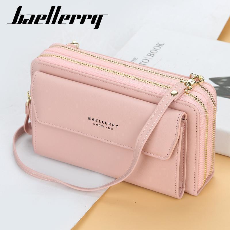 

2020 Fashion New Women Handbag Shoulder Bags PU Leather Ladies Crossbody Bags Womens Phone Long Wallet Purse1, Black
