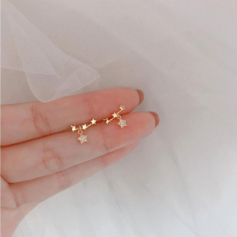 

New Trend Simple Small Fresh Meteor Shower Stars Stud Earrings For Women Student Jewelry Accessories Party Gifts SAE548