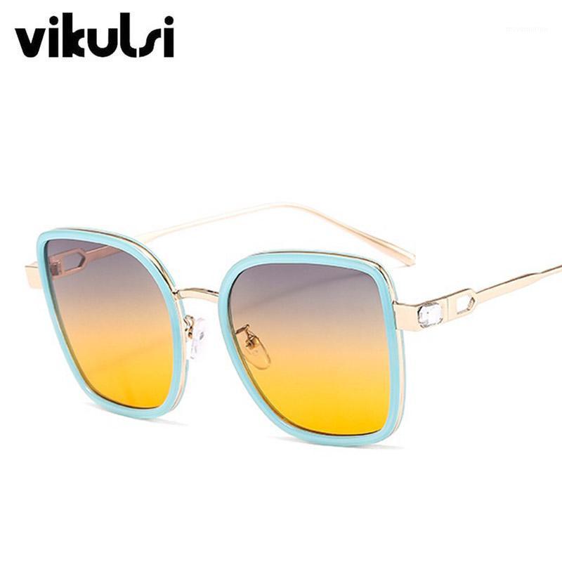 

Fashion Color Circle Square Sunglasses Women Crysta Arms Metal Gradient Sun Glasses Lady Elegant Brand Eyewear Feminino UV4001