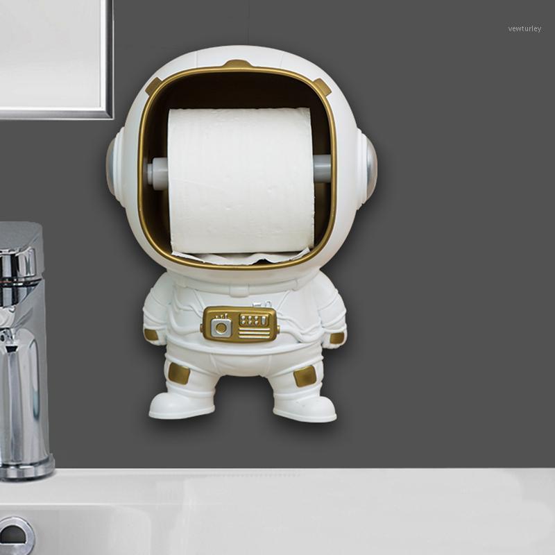 

Nordic style astronaut paper towel rack paper box toilet creative toilet cartoon wall mounted tissue box storage container1