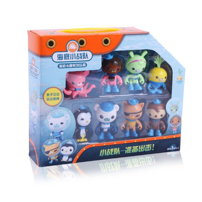 

8pcs/set Octonauts Action Figure Toy Captain Barnacles Penguin Mini Model Doll Kids Gift 201202