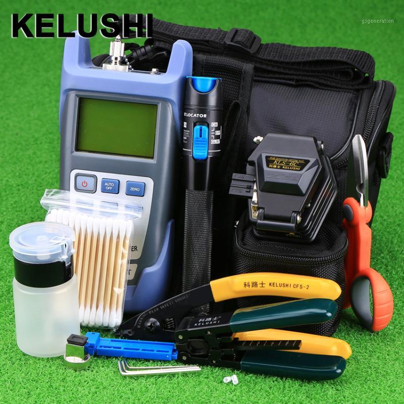

KELUSHI 18pcs/set FTTH Tool Kit with SKL-6C Fiber Cleaver Optical Power Meter 1mW Visual Fault Locator Fiber Optic Stripper1