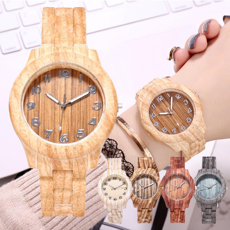 

2020 Fashion Casual Wood Women Watches Dress Wristwatch for Women Montre Femme Lady Quartz Watch Relogio Feminino1, Brown