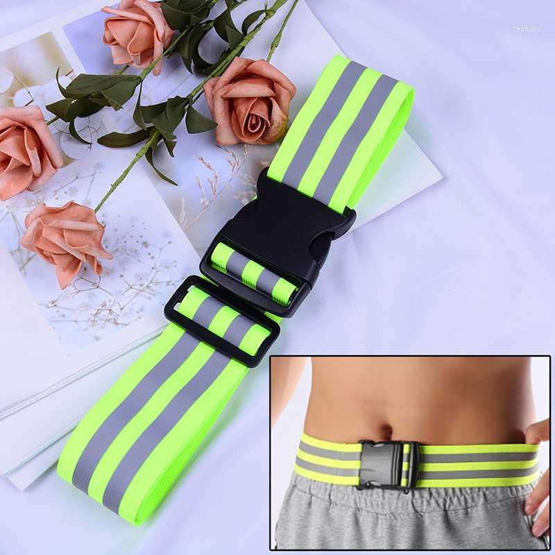 

1Pc High Visibility Reflective Waist Support Safety Security Belt For Night Running Walking Biking1, Green