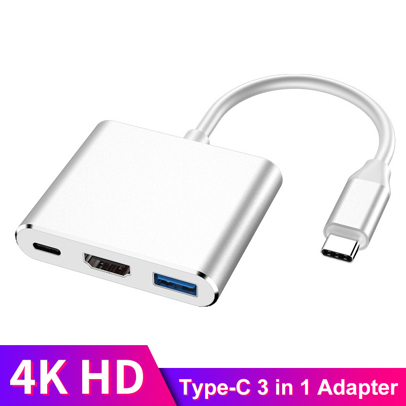 

USB C HDTV Type C Mac 3.1 Converter Adapter USB Hub Type C to HDMI/USB 3.0/Type-C Aluminum For Apple Macbook Adapter