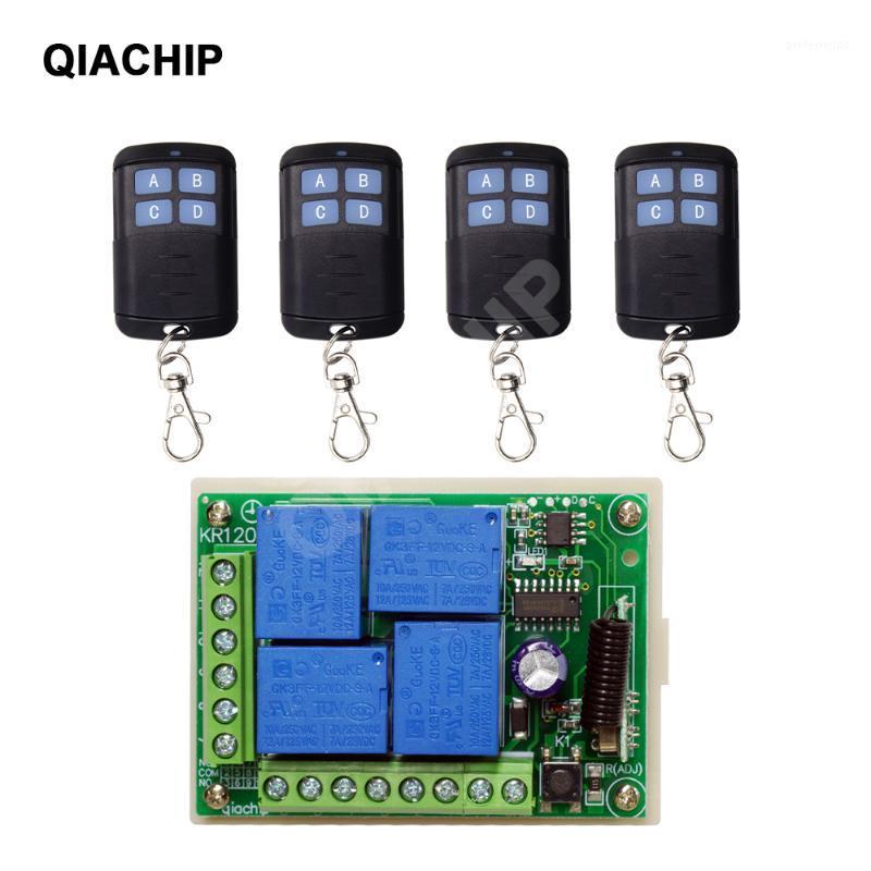 

QIACHIP 433Mhz DC 12V Universal Wireless RF Remote Control 4CH Relay Radio Receiver Module And Smart Remote Controls Transmitter1