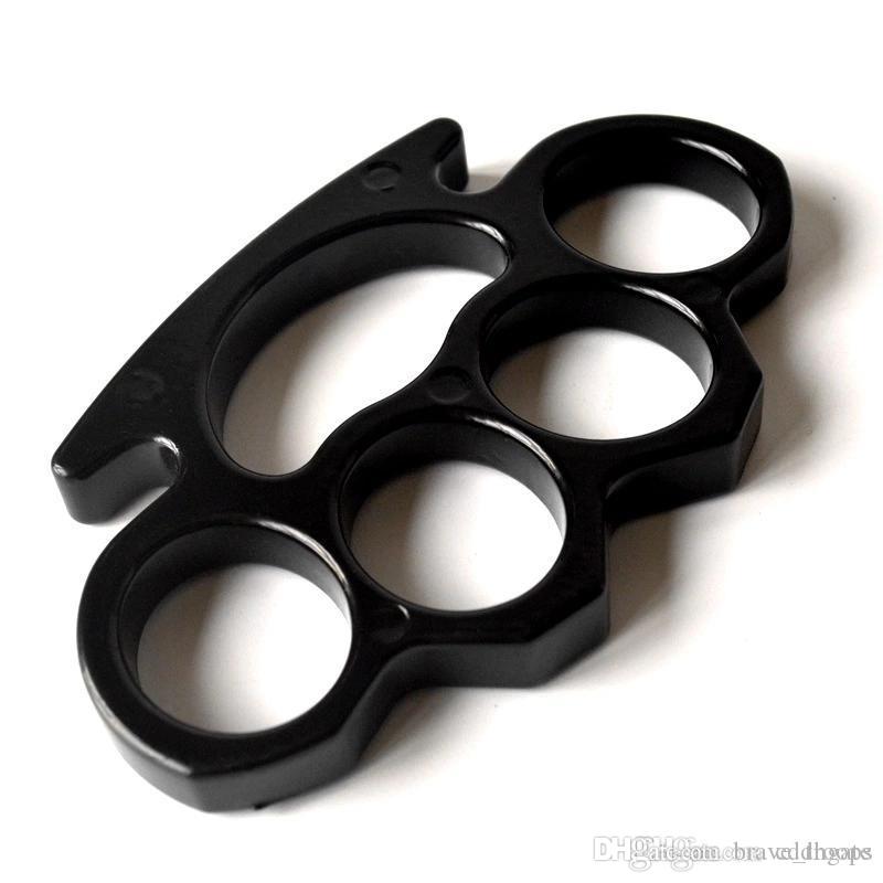 NEW Metal Black and silver THICK STEEL BRASS KNUCKLE DUSTER-image-629485851