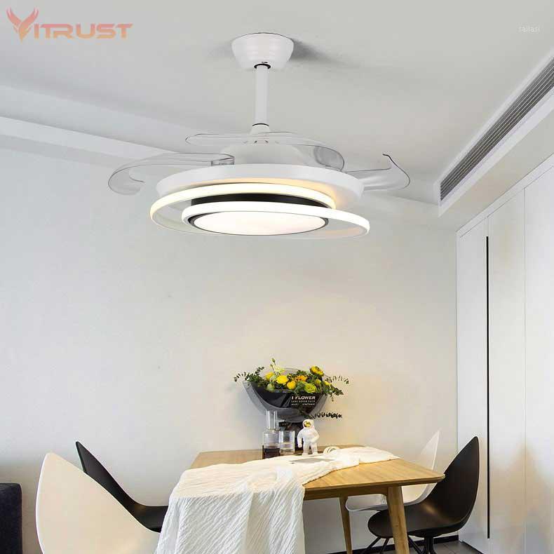 

Nordic ceiling fan retractable dining room ceiling fan with lights integrated simple modern lights 42inch1